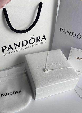 Лучший подарок! цепочка, подвеска, колье пандора pandora "белое сердце"