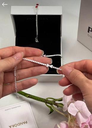 Жіночий браслет на руку бантик пандора pandora подарунок подарок дівчині срібний браслет