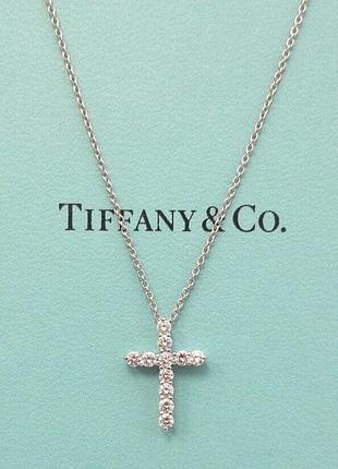 Срібний ланцюжок "хрестик" tiffany тіфані на подарок