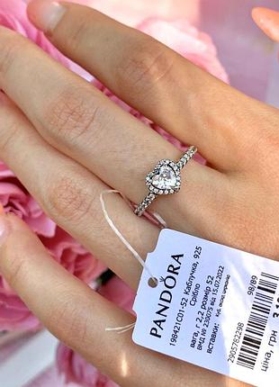 Серебрянное женское кольцо pandora "сердце" / лучший подарок!