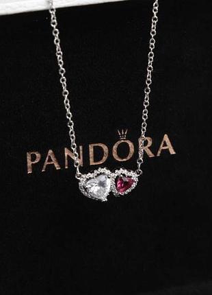 Подвеска pandora "ореол сердец" серебрянная цепочка пандора подарок