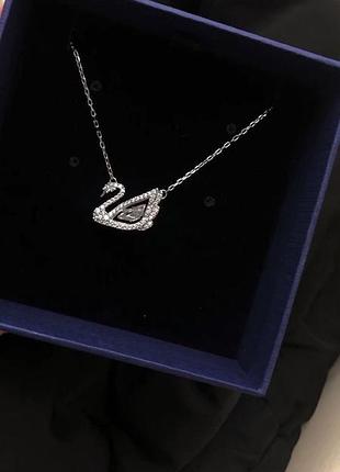 Срібна цепочка swarovski "білий лебідь" / найкращий подарок