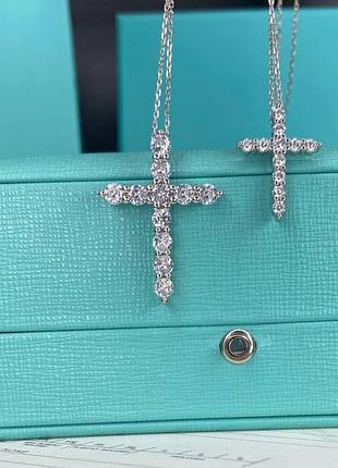 Вишукана цепочка підвіска хрестик tiffany and co срібна подарок