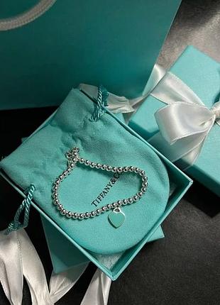 Срібний браслет tiffany тіфані "серце"/ на подарок
