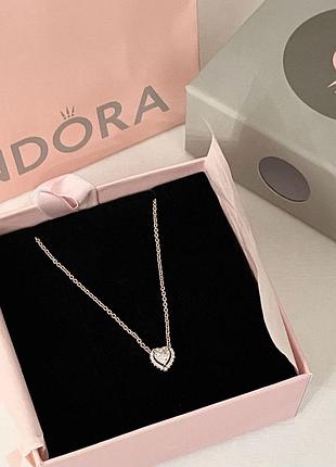 Цепочка pandora «біле серце» / кращий подарунок!