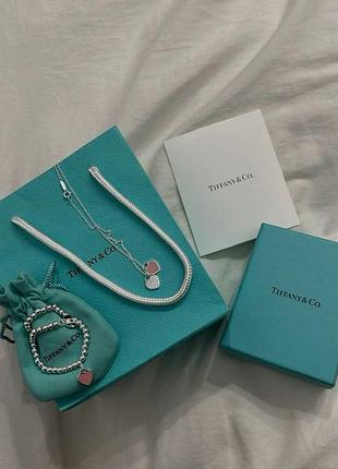 Подарочный набор tiffany 2 в 1: цепочка + браслет