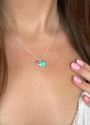 Серебрянная цепочка подвеска tiffany / лучший подарок