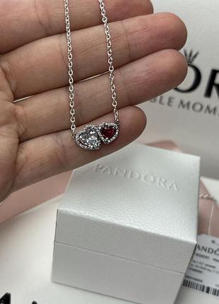 Подвеска цепочка pandora пандора "двасердца" / на подарок