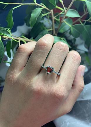 ❤️ серебрянное кольцо pandora "сердце" / на лучший подарок