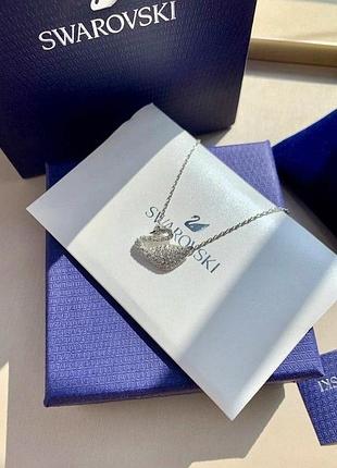 Серебрянаня цепочка swarovski "лебедь" / лучший подарок