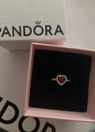 Кольцо pandora "красное сердце" | i на подарок