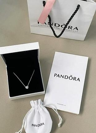 Цепочка pandora «біле серце» / кращий подарунок!