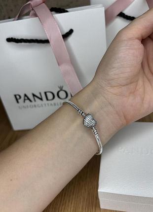 Срібний вишуканий браслет pandora - подарок