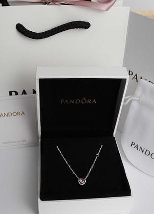 Лучший подарок! цепочка, подвеска, колье пандора pandora "розовое сердце"