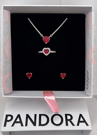 Комплект pandora "красное сердце" – подарок, который говорит о любви!