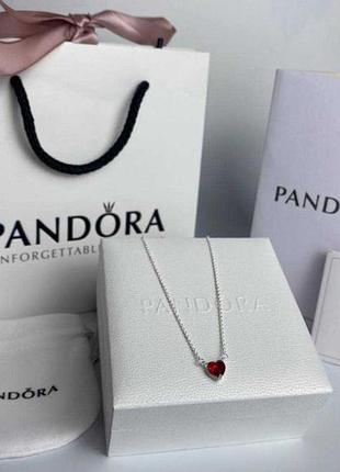 Цепочка / підвіска pandora "червоне серце" / на подарок