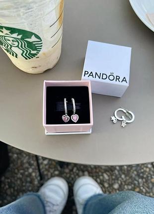 Серьги pandora английская застежка / на подарок