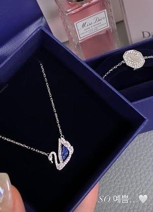 Серебрянная цепочка подвеска swarovski / лучший подарок