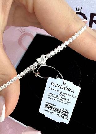 Жіночий браслет pandora "біле серце" / на подарок