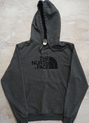 Оригинальное худи the north face размер м в темно-сером (графитовом) цвете с черным вышитым логотипом на груди