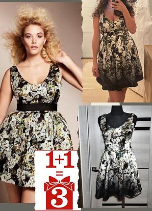 1+1=3 сукня стильне плаття h&m garden conscious collection платье принт цветы квіти