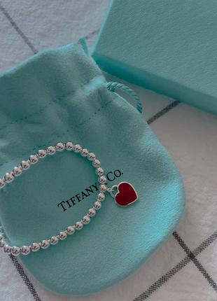 Елегантний браслет "червоне сердце" tiffany жіночий