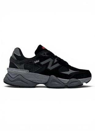Жіночі кросівки new balance 9060 black grey red / smb+ 🔗