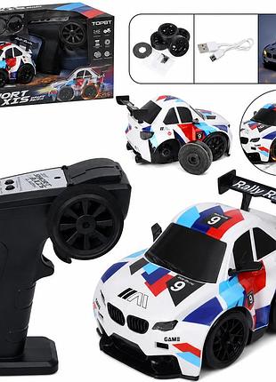 Машинка bmw rc для дрифту на пульті, акумулятор 7,4 v, керування 2,4 ghz, usb, змінні шини, ефект іскор