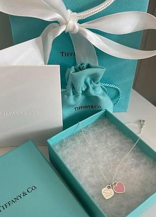Cрібна цепочка "рожеве серце" tiffany / лучший подарок