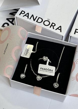 Подарочный комплект pandora "белое сердце"