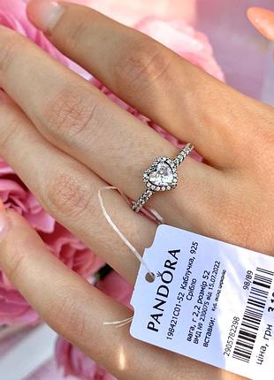 Серебрянное женское кольцо pandora "сердце" / лучший подарок!