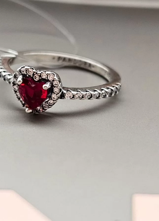 ❤️ серебрянное кольцо pandora "красное сердце" ❤️