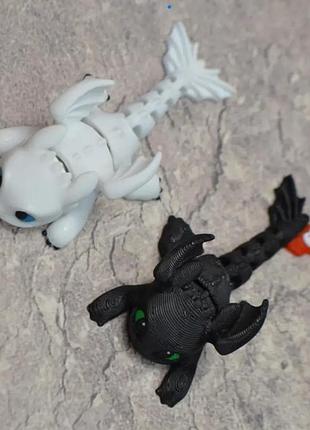Набор беззубик и дневная фурия, 3d-игрушка дракон, подвижная гибкая фигурка, игрушка антистресс, pla-пластик, цвет под заказ