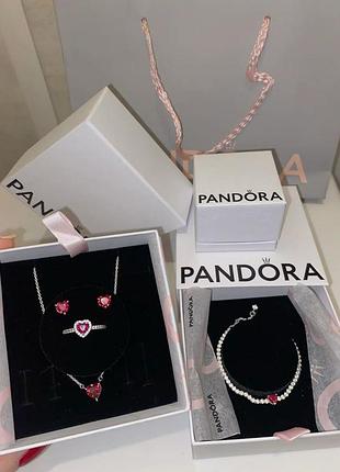Жіночі прикраси,пандора "pandora" комплект 4в1