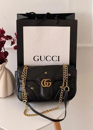 Женская сумка кросс боди 26.5х17х5 см gucci кожаная сумка с ручкой и ремешком цепочкой через плечо для женщины от гуччи