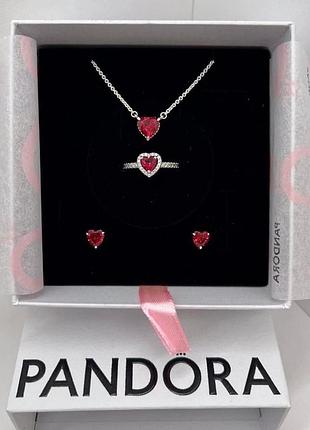 Вишуканий набір pandora "червоне серце"