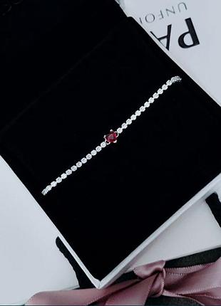 Женский браслет пандора pandora "красное сердце"