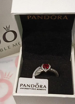 💖 кольцо pandora love с красным сердцем – , подарочная упаковка💖