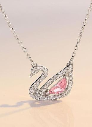 Цепочка подвеска swarovski "золотой лебедь" / лучший подарок
