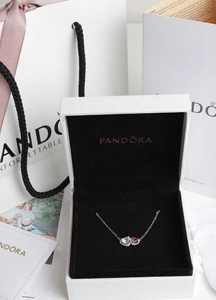 Серебрянная цепочка "ореол сердец" pandora / на подарок