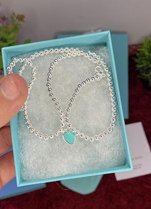 Цепочка "берюзовое сердце" tiffany / лучший подарок