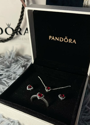 Комплект pandora "красное сердце" – подарок, который говорит о любви!