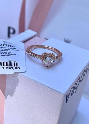 Срібна каблучка pandora "золоте серце" – найкращий подарунок