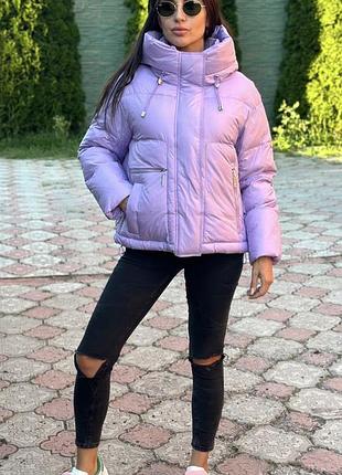 Лавандова жіноча куртка зимова xs-3xl xl