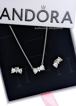 Цепочка подвеска pandora пандора "бантик" / на подарок