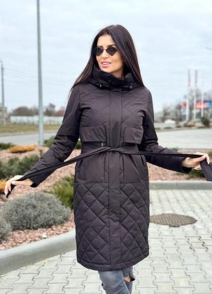 Демисезонний плащ 2026 черный