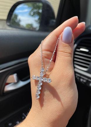 Цепочка подвеска "крестик" тифани tiffany / лучший подарок