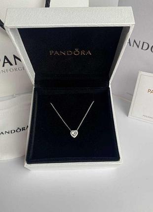 ❤️ колье пандора, подвеска на шею pandora "белое сердце"