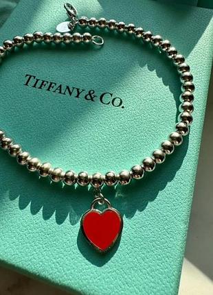 Браслет tiffany "червоне серце" / на подарок