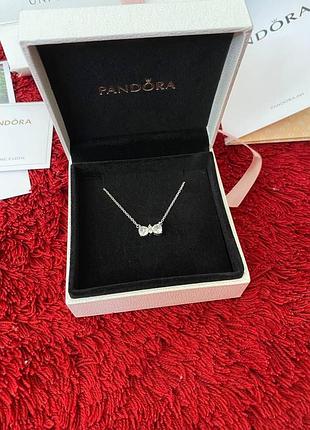 Ланцюжок pandora зі підвіскою бантик — ніжність і стиль / / білий бантик